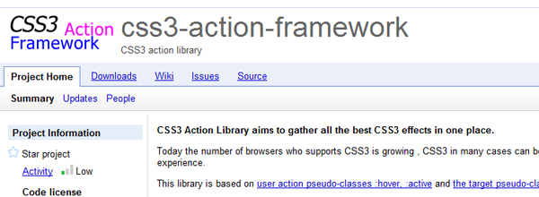 ccs3 action 15 Outstanding HTML5 and CSS3 Frameworks