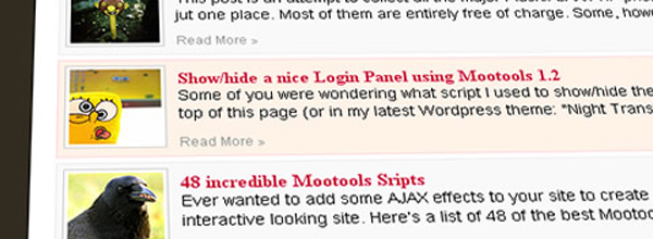 morph effect 30 All Time Greatest MooTools Plugins