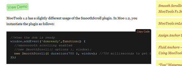 smoothscroll 30 All Time Greatest MooTools Plugins
