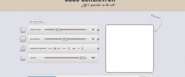 css3 generator 600x250 Web Based CSS3 Generator