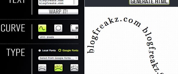 csswarp 600x250 CSSWarp   CSS3 Text to Path Generator