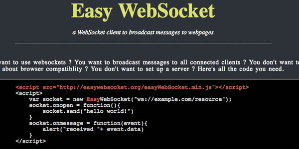 easywebsocket Easy WebSocket   WebSocket Client to Broadcast Messages to Webpages 