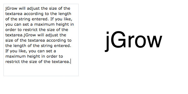 jGrow jGrow   Autogrow Textarea With JQuery