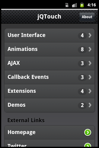 jqtouch Mobile Frameworks to Create Mobile Applications