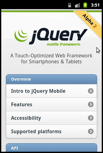 jquerymobile Mobile Frameworks to Create Mobile Applications