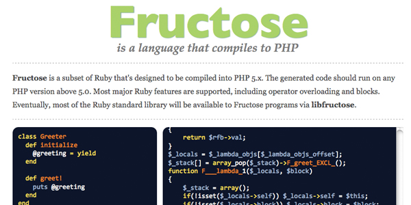 fructose Fructose   Now You Can Compile Your Ruby Into PHP