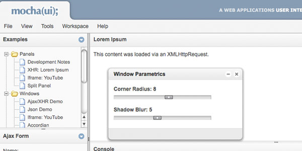 mochaui MochaUI   Mootools Web Applications User Interface Library