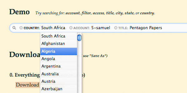 visual search VisualSearch.js   Enhances  Search Boxes With  Autocomplete Faceted search queries