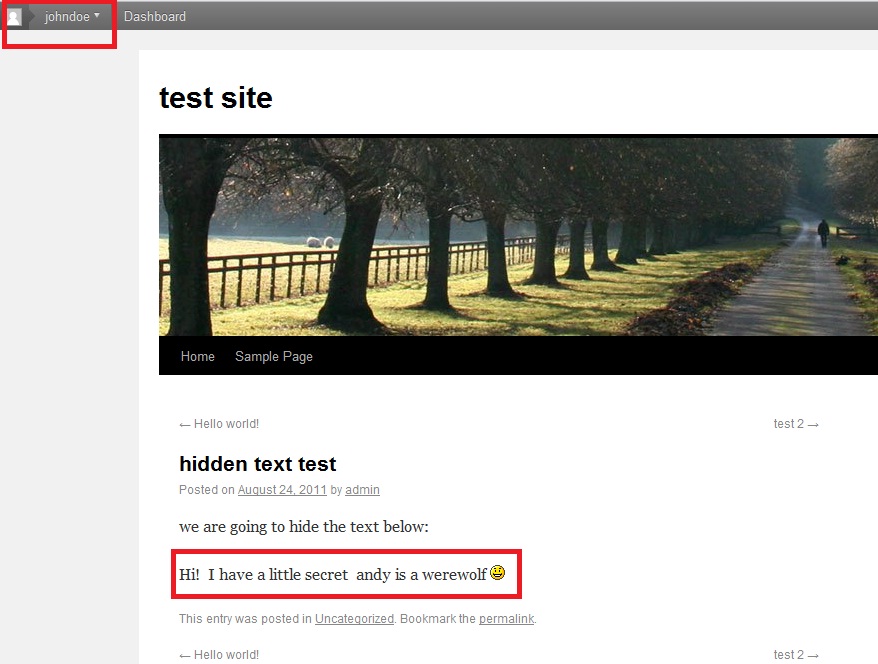 logged in How to Hide sections of your blog to non login readers