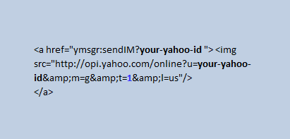 yahoo code How to Display your yahoo messenger online status on your blog