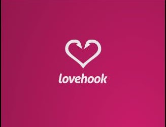 Lovehook 327x250 30+ Creative Heart Logos