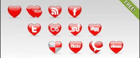 St Valentines Day social media icons 597x250 8 Valentine Inspired Social Media Icon Designs