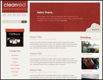 Clean Red 40 Free HTML5 and CSS Templates
