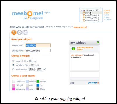 Meebo Widget Meebo Me! Instant Messaging Widget For WordPress