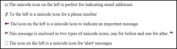 Unicode Icons How to Create Unicode Icons With CSS